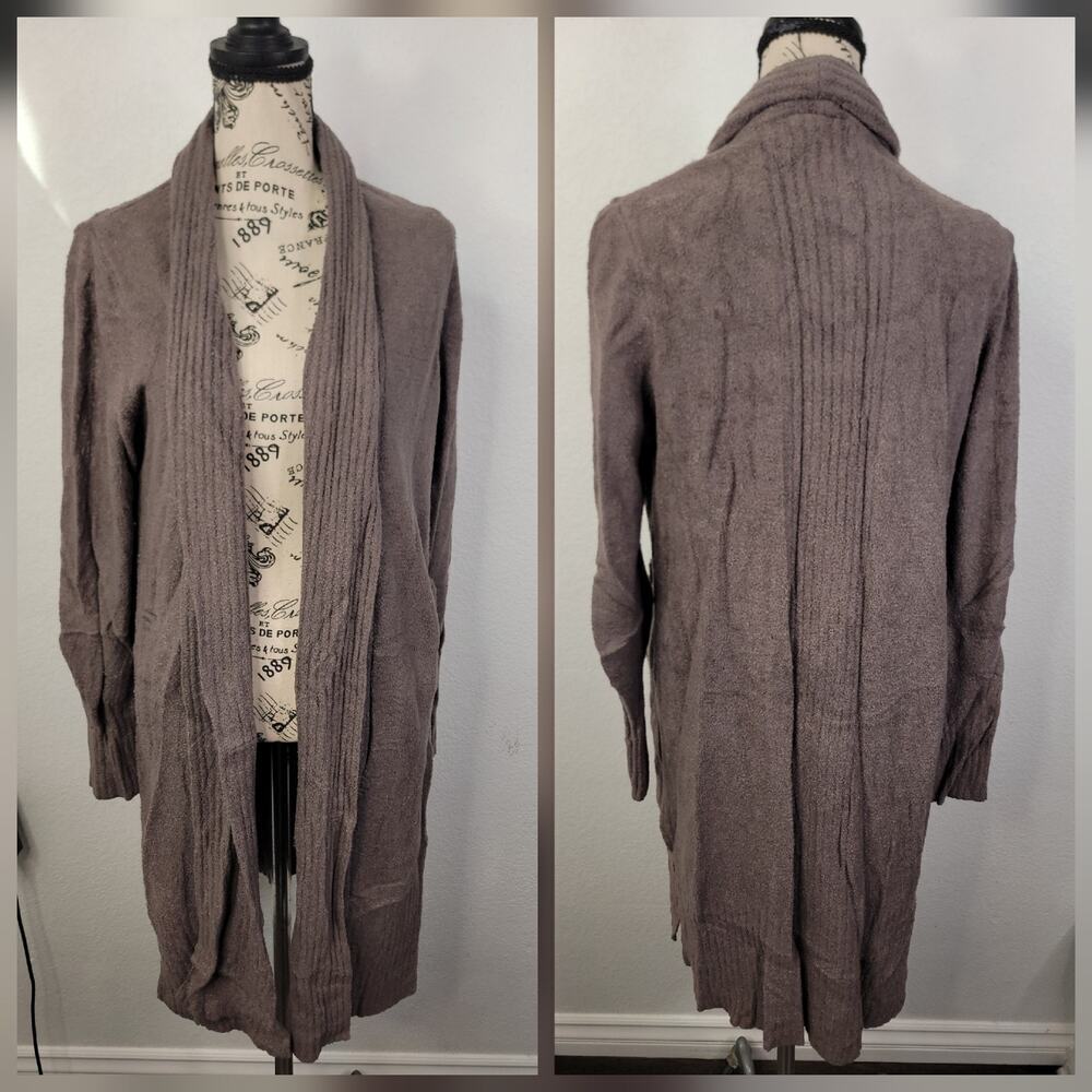 Barefoot Dreams Cardigan Sz Large Cozychic Lite Catalina Long Cardi Taupe